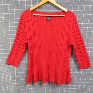 New York & Company Cable Knit  3/4 sleeve Sweater
